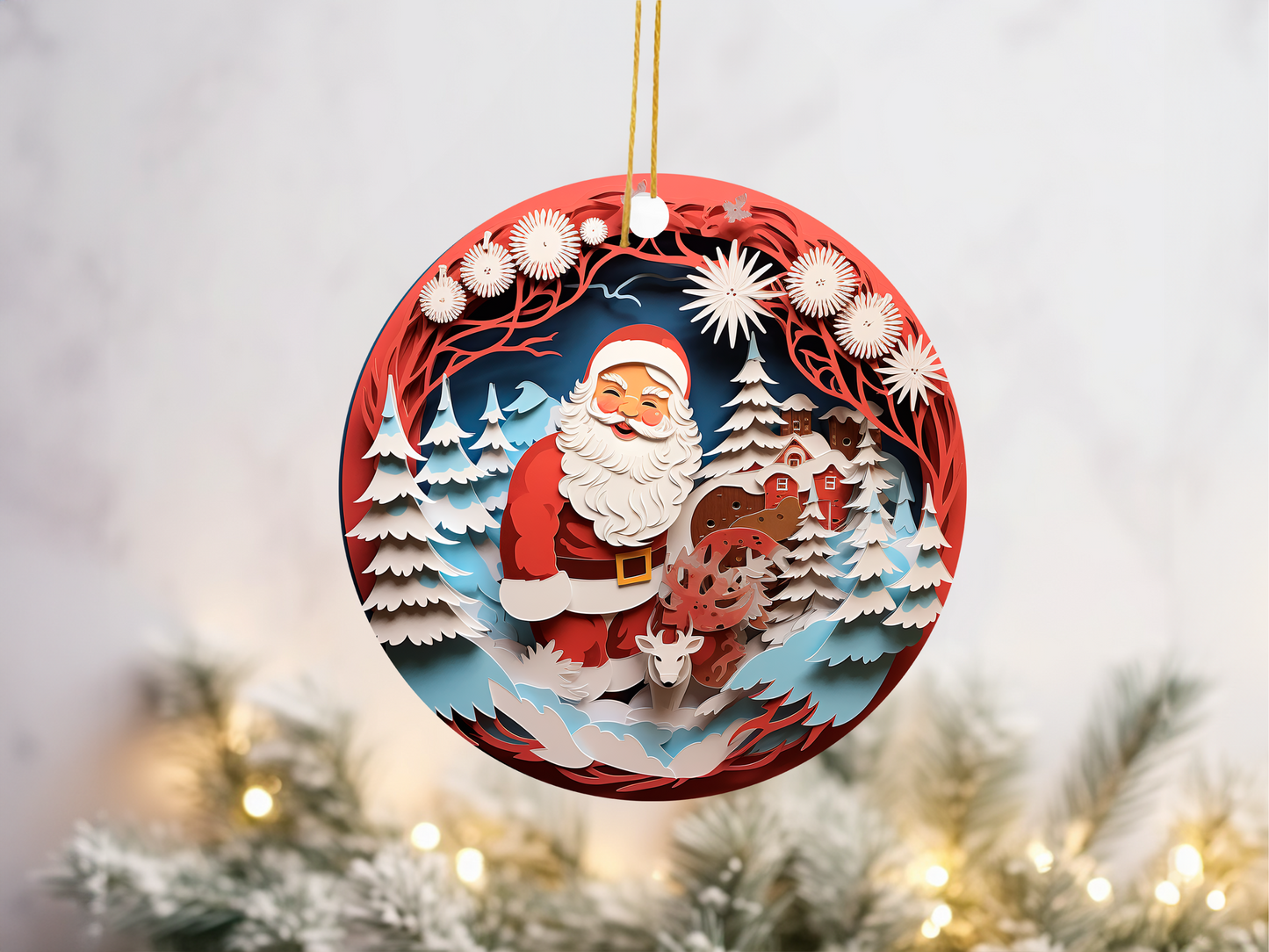 3D Paperlook Santa