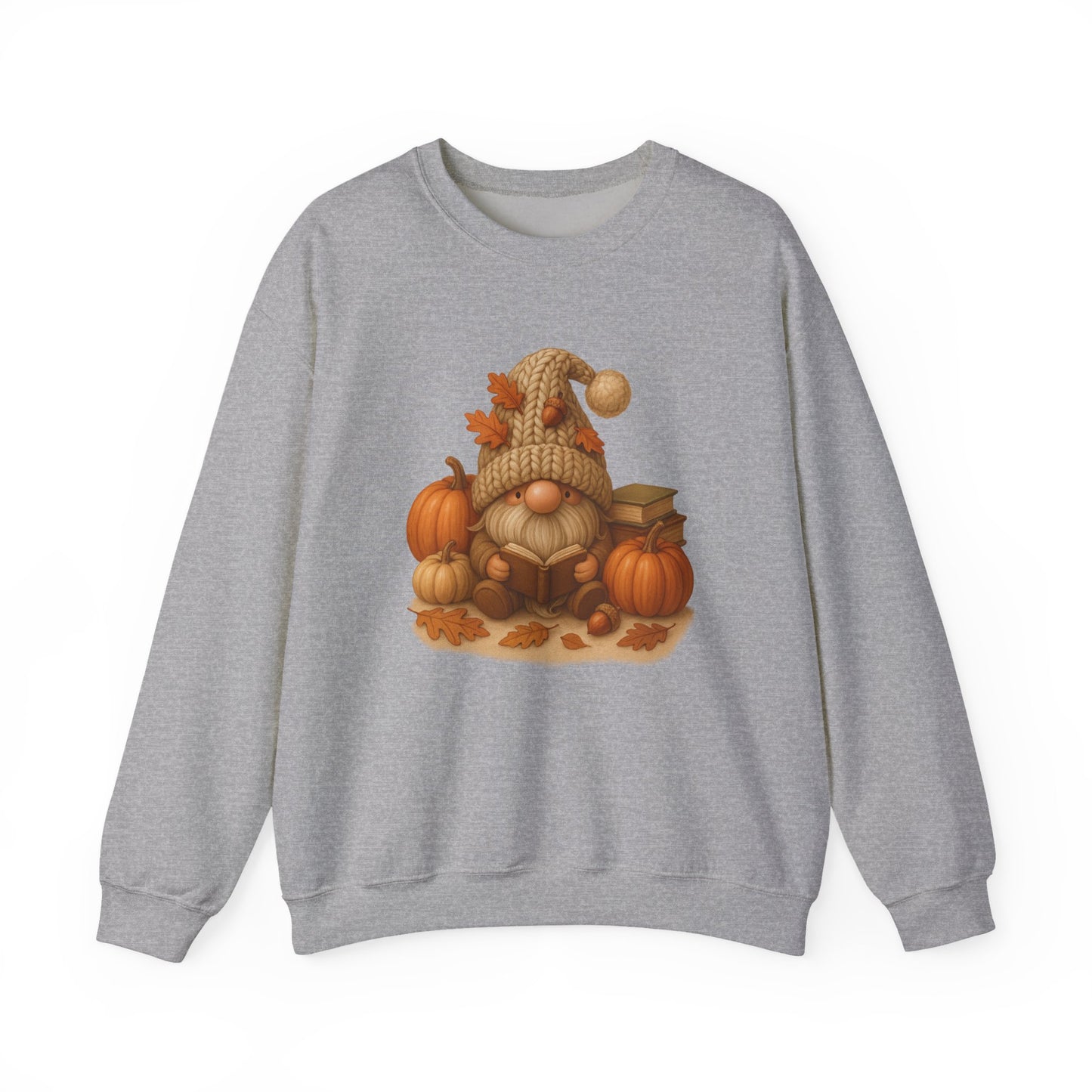 Cozy Fall Gnome Sweatshirt with Pumpkins, Autumn Apparel