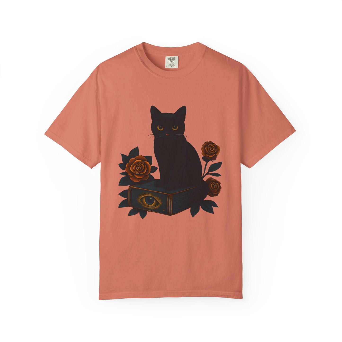 Black Cat & Roses T-Shirt, Unisex Graphic Tee, Cute Cat Lover Gift, Witchy Apparel, Spooky Fall Fashion