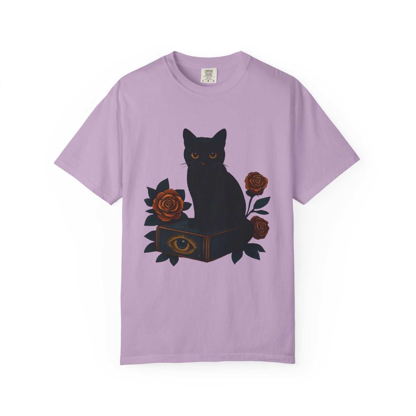 Black Cat & Roses T-Shirt, Unisex Graphic Tee, Cute Cat Lover Gift, Witchy Apparel, Spooky Fall Fashion