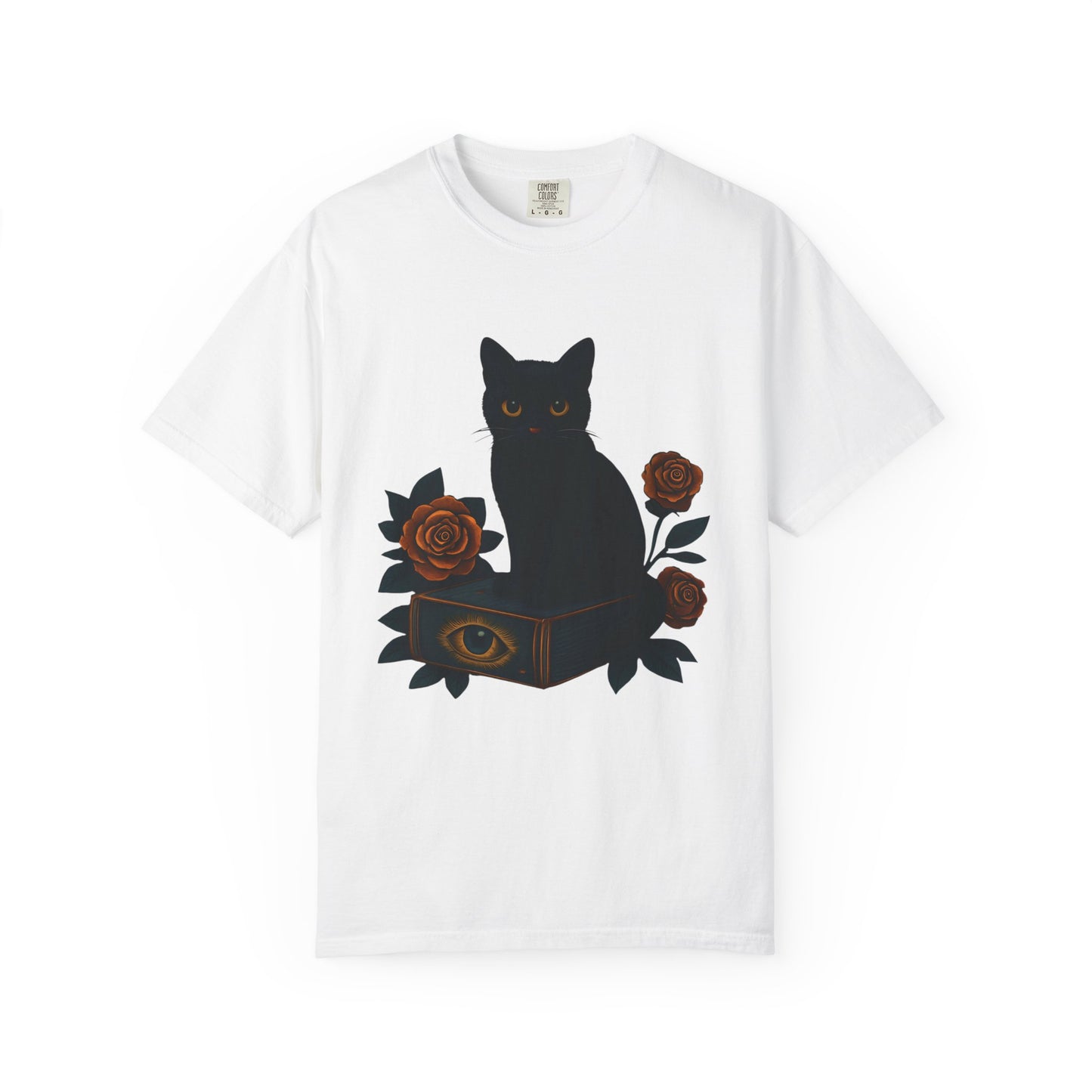 Black Cat & Roses T-Shirt, Unisex Graphic Tee, Cute Cat Lover Gift, Witchy Apparel, Spooky Fall Fashion