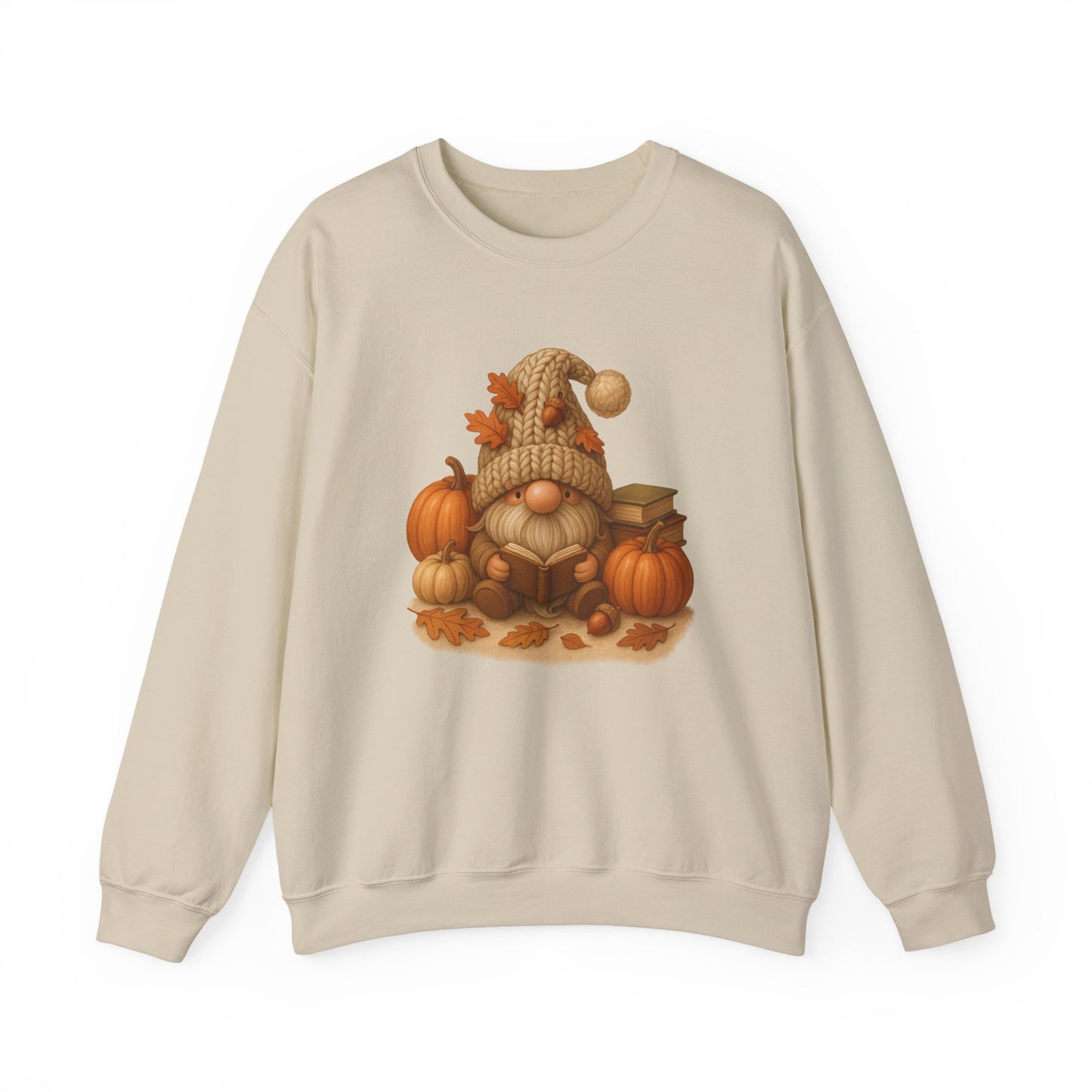 Cozy Fall Gnome Sweatshirt with Pumpkins, Autumn Apparel