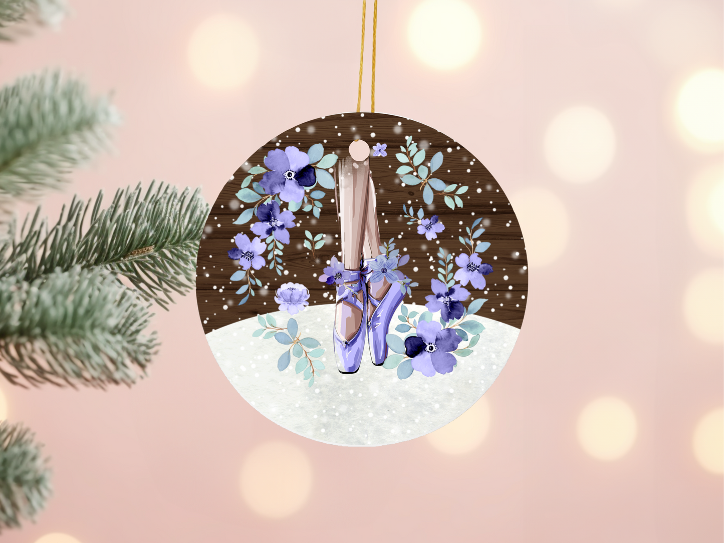 Ballet Slipper Ornament  ( Can Be Personalized With A Name)