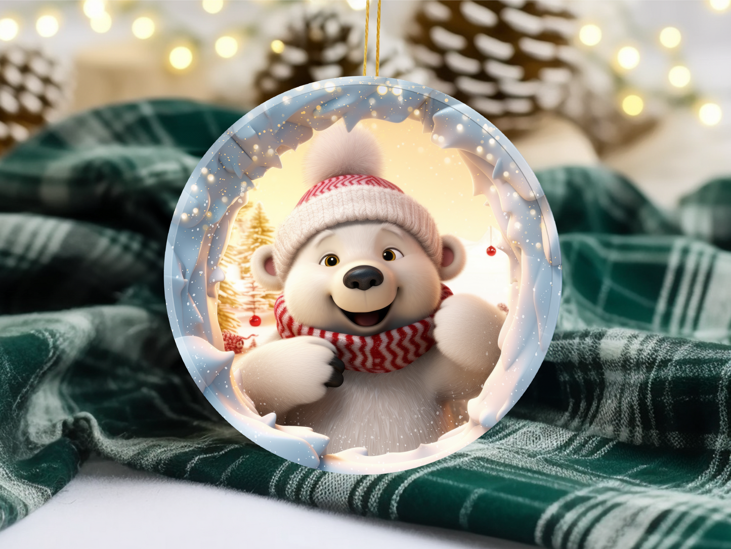 3D Polar Bear Ornament