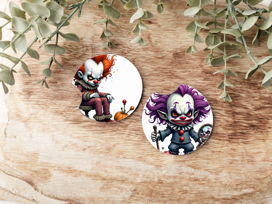 Creepy Clown Car Coasters