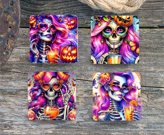 Female Skeleton Coaster Set