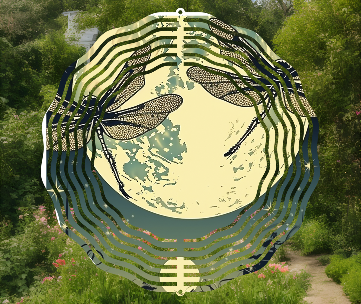 Dragon Fly Moon Wind Spinner