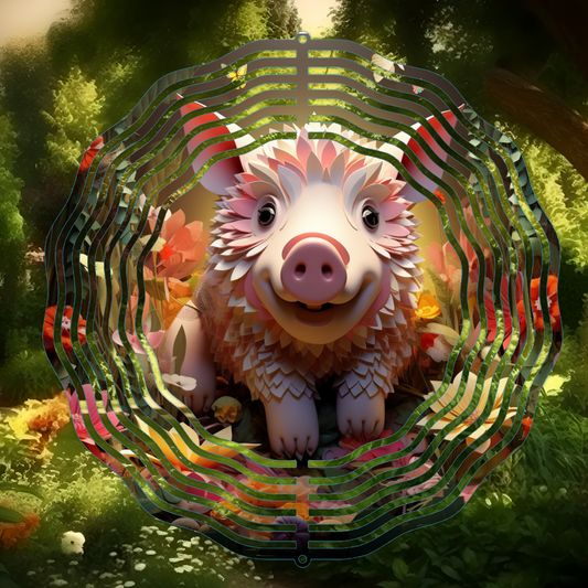 Floral Pig WindSpinner