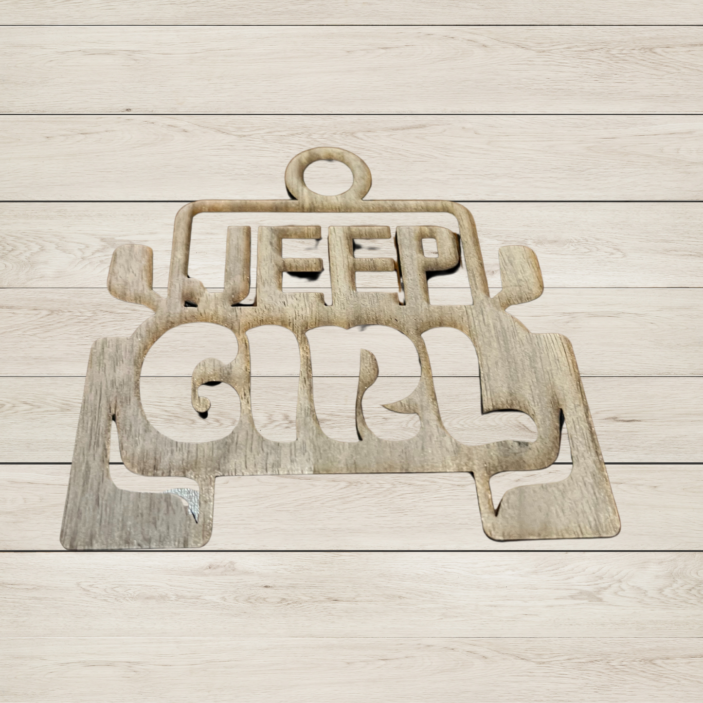 Jeep Girl Wood Car Charm