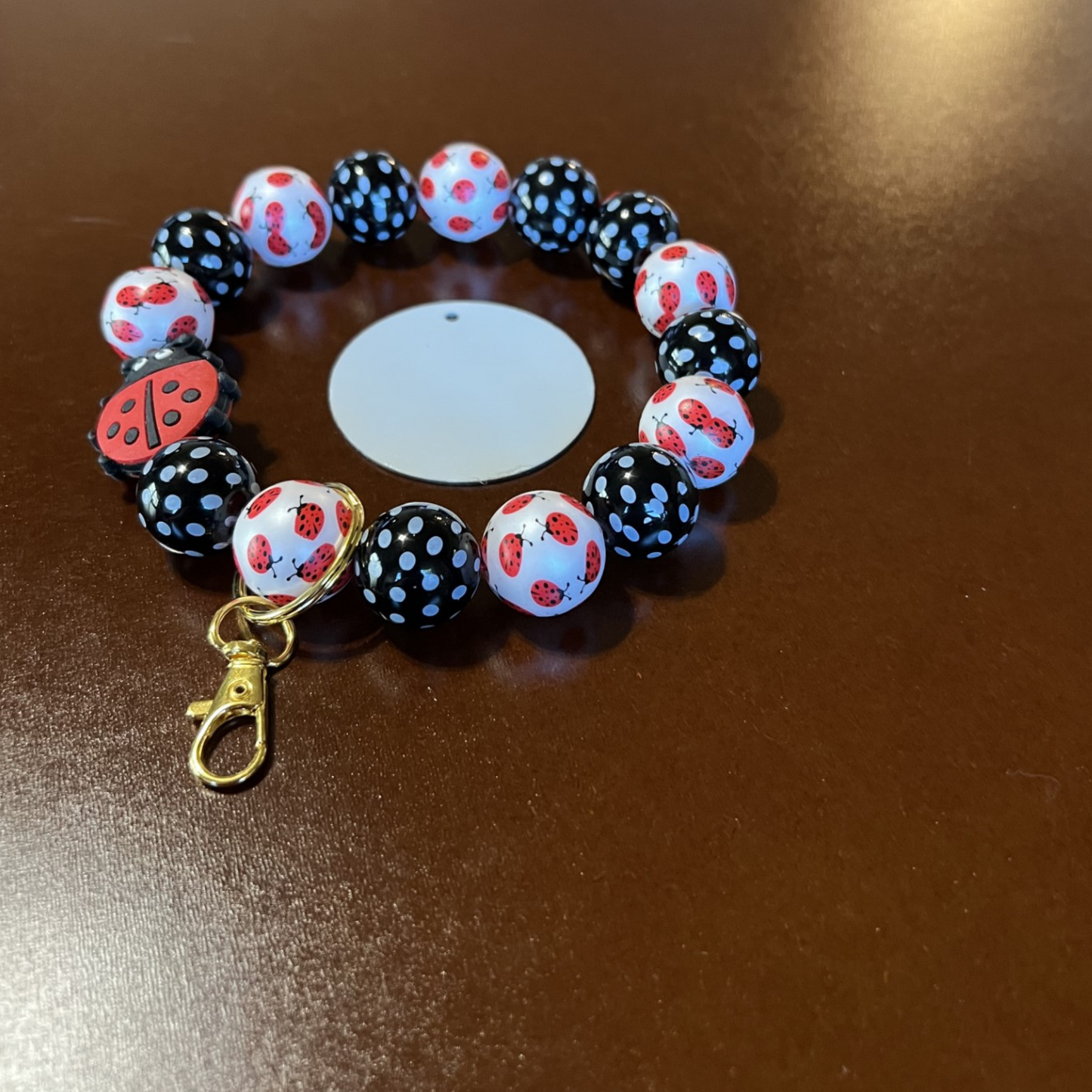 Lady Bug Keychain Wristlet