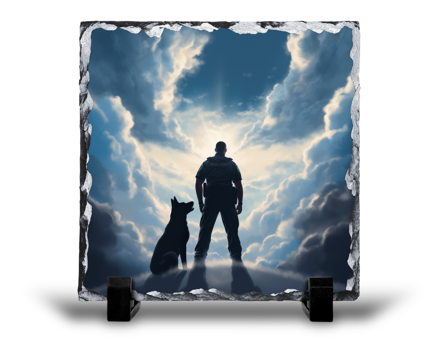 Police Officer and Canine Partner Slate Sign