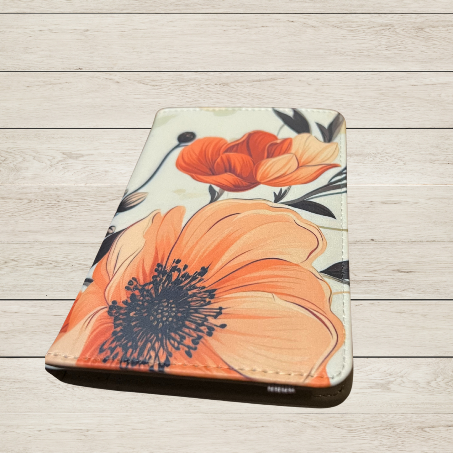 Peach Floral Passport Cover