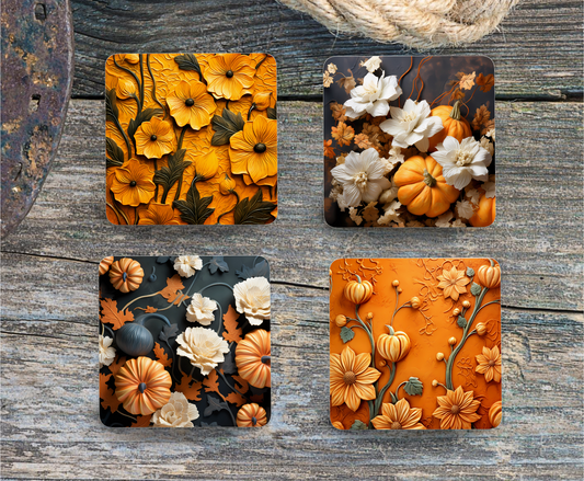 Pumpkin Flower Coasters