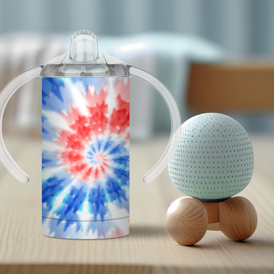 Red and Blue Tie Dye Sippy Cup/Tumbler