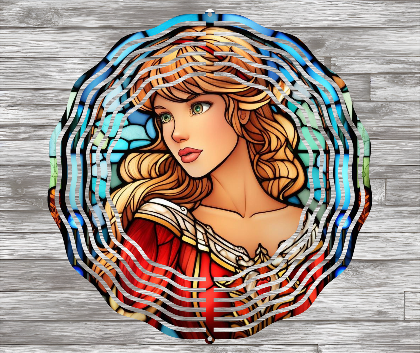 Blond Girl Stained Glass Windspinner