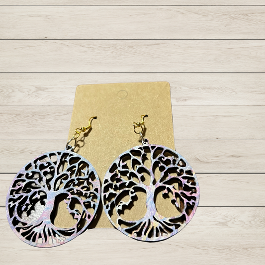 Acrylic Tree Of Life Earrings