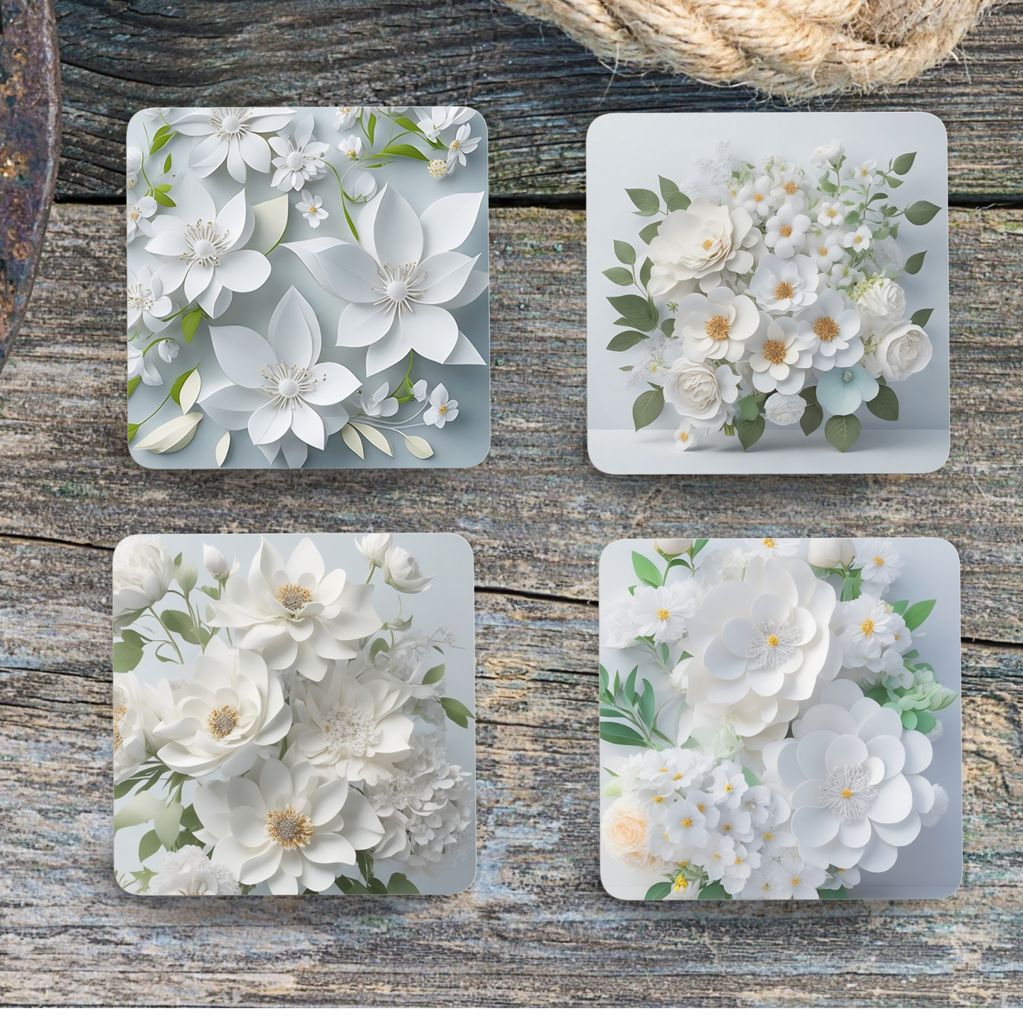 White Flower Coaster