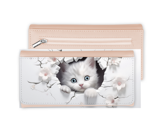 White Kitten Wallet