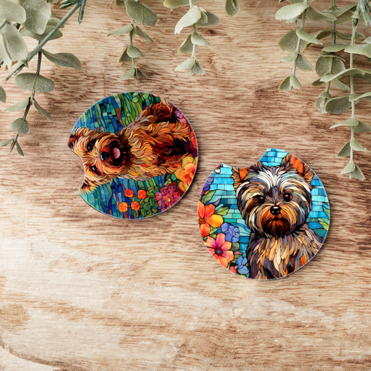 Yorkie Car Coasters